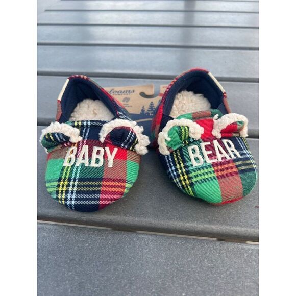 Dearfoam Toddler Plaid Baby bear Slippers - Picture 1 of 3